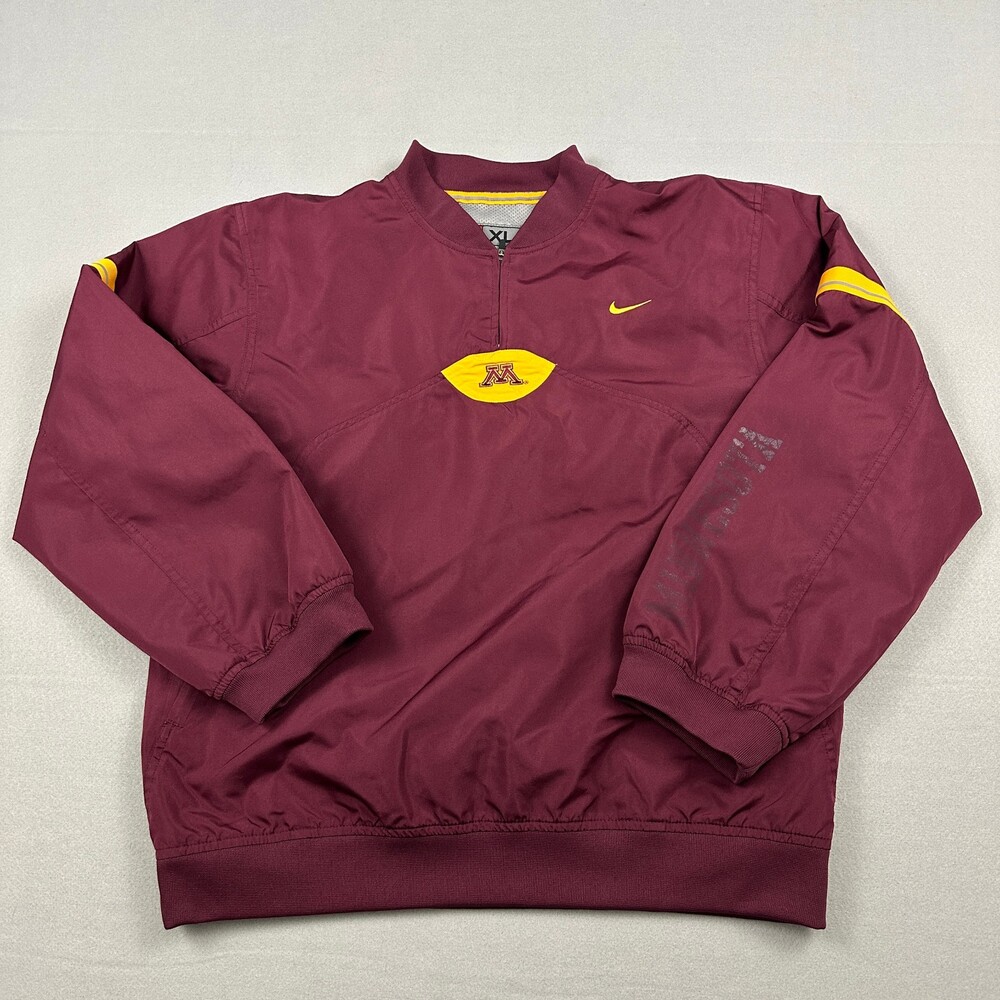 Vintage Minnesota Golden Gophers Jacket Women XL Burgundy Nike Windbreaker 90s